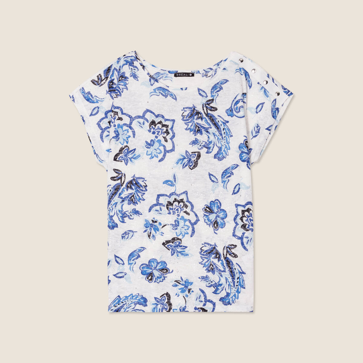 T-shirt manches courtes ecru femme