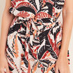Robe droite courte col V manches courtes orange femme