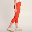 Pantacourt droit taille haute orange femme