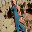 Combinaison pantalon vert femme