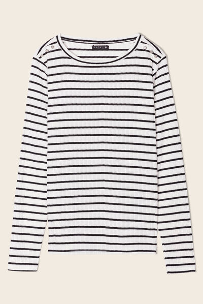 T-shirt manches longues ecru femme