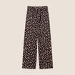 Pantalon ample taille haute noir femme