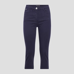 pantacourt droit taille standard bleu marine femme Pantacourt droit taille standard bleu marine femme