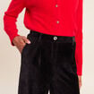 Pantalon en velours noir femme