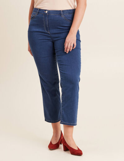 Jean magique Le L&eacute;ger coupe droite denim double stone femme