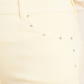 Pantalon ajusté 7/8ème jaune clair femme