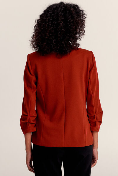 Veste esprit tailleur ajustée bordeaux femme