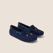 Mocassins aspect daim bleu marine femme