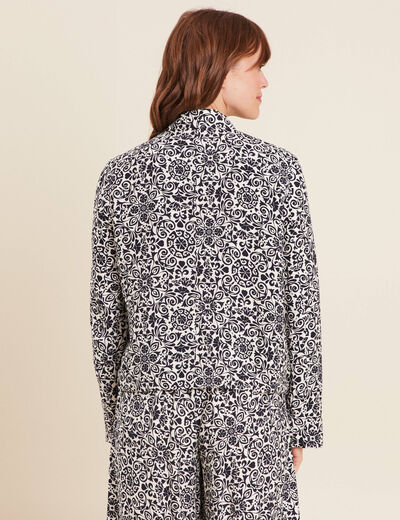 Veste ouverte doublée bleu marine femme