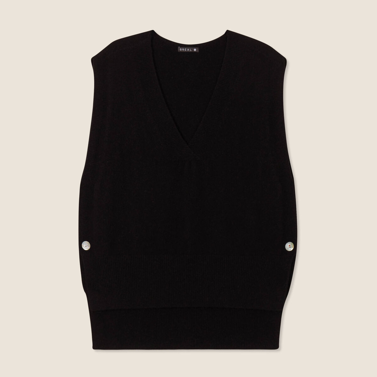 Pull sans manches noir femme