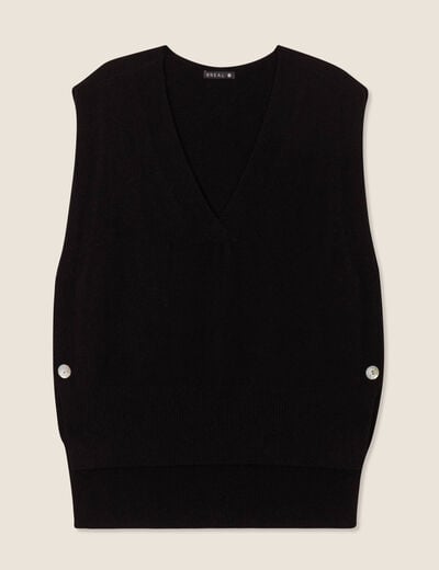Pull sans manches noir femme