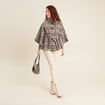 Poncho ceinturé boutonné multicolore femme