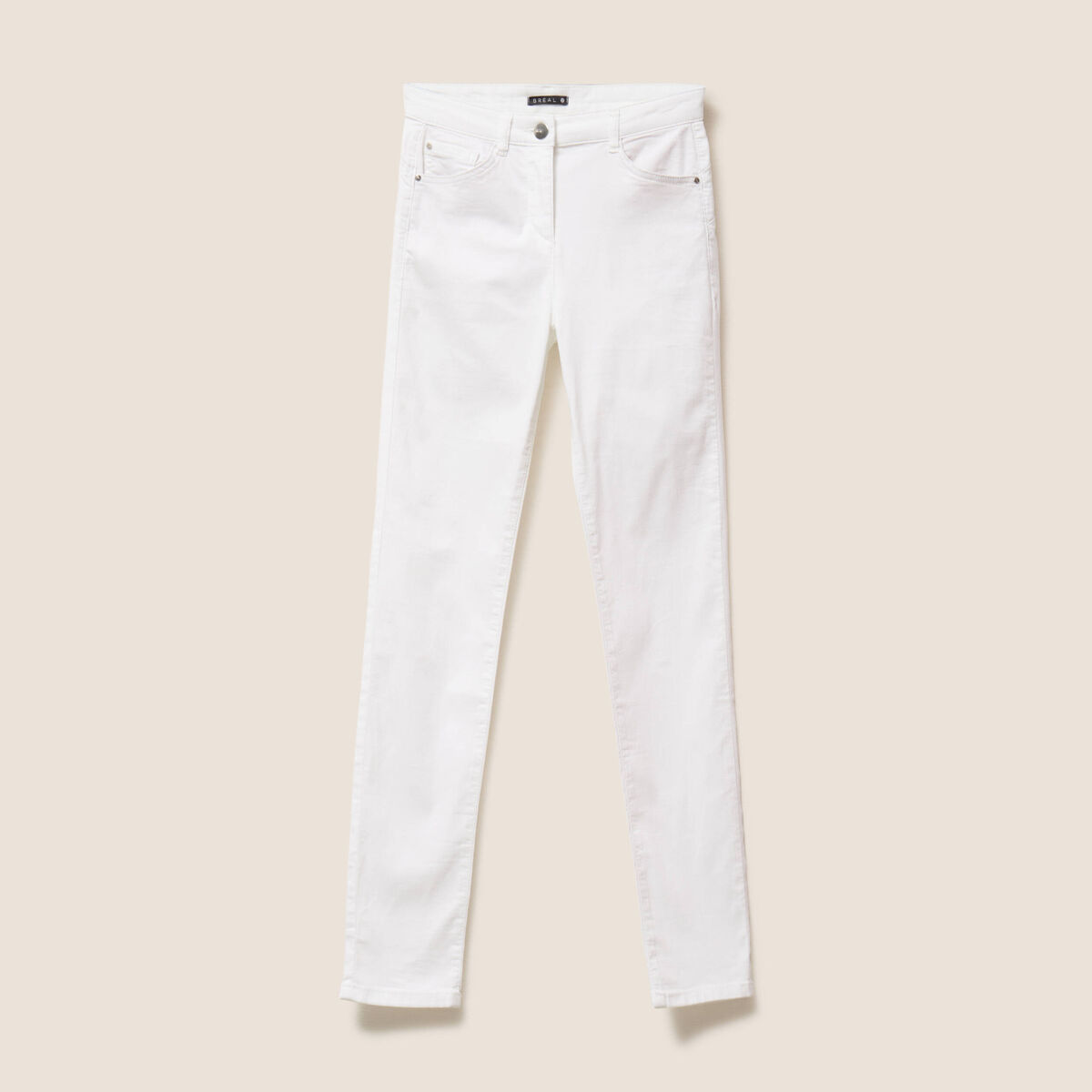 Pantalon léger taille standard long blanc femme