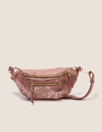 Sac banane irisé taupe femme