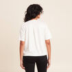T-shirt manches coudes brillant ecru femme