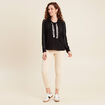 Pull à capuche noir femme