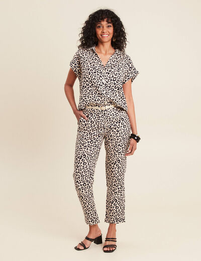 Chemise sans manches sable femme