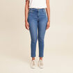 Jean coupe ajust&eacute;e 7/8&egrave;me taille haute denim double stone femme