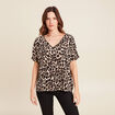 Blouse fluide manches 3/4 creme femme