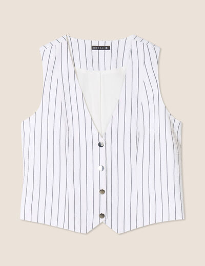 Gilet barman ajust&eacute; sans manches gris fonc&eacute; femme