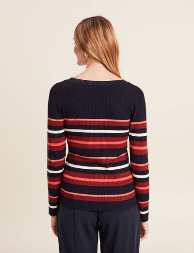 Pull manches longues multicolore femme
