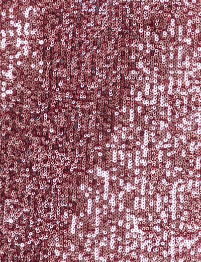 T-shirt &agrave; sequins manches coudes bordeaux femme