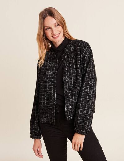 Veste droite boutonnée noir femme