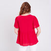 Blouse manches courtes rose framboise femme