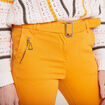 Pantalon ajust&eacute; 7/8&egrave;me jaune moutarde femme