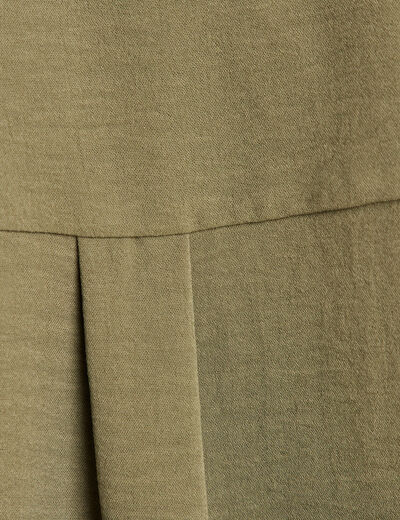 Blouse manches 3/4 vert kaki femme