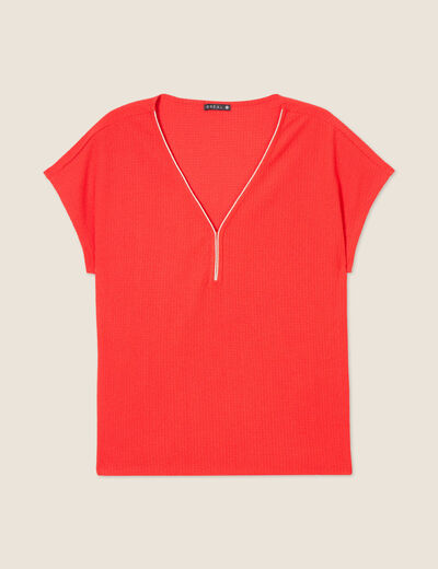 T-shirt manches courtes orange foncé femme