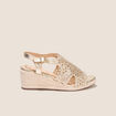 Sandales à talon compensé couleur or femme