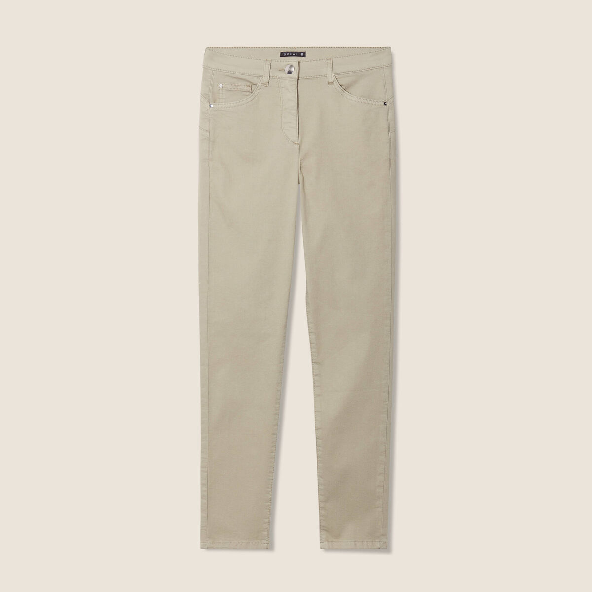 Pantalon léger taille haute 7/8ème vert clair femme