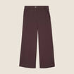 Pantalon large pinces marron femme