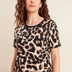 T-shirt en coton manches courtes beige clair femme