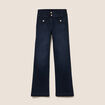 Jean coupe bootcut taille haute denim blue black femme