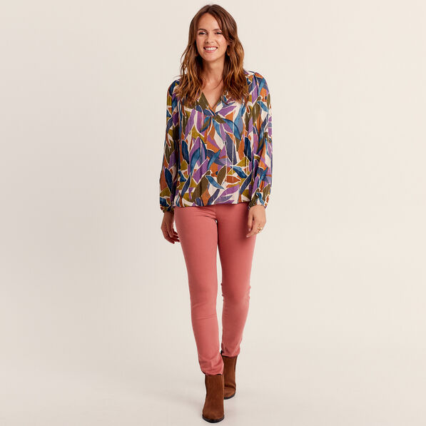Jean magique ajusté taille standard rose femme
