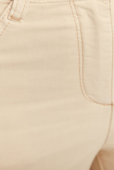 Pantalon léger taille standard 7/8ème ivoire femme