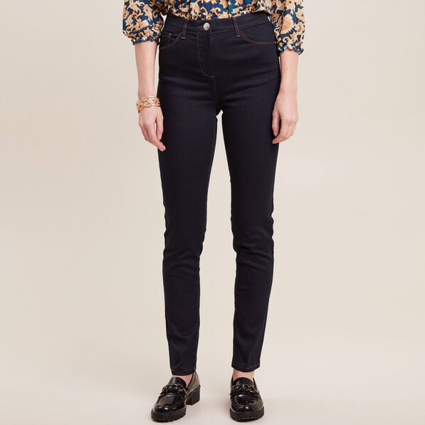 Jean magique ajusté taille standard denim brut femme