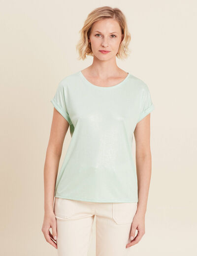 T-shirt manches courtes vert clair femme