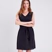 Robe droite ceinturée noir femme