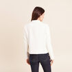Veste droite courte &agrave; manches longues ecru femme