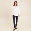 Blouse fluide n&oelig;uds manches longues ecru femme