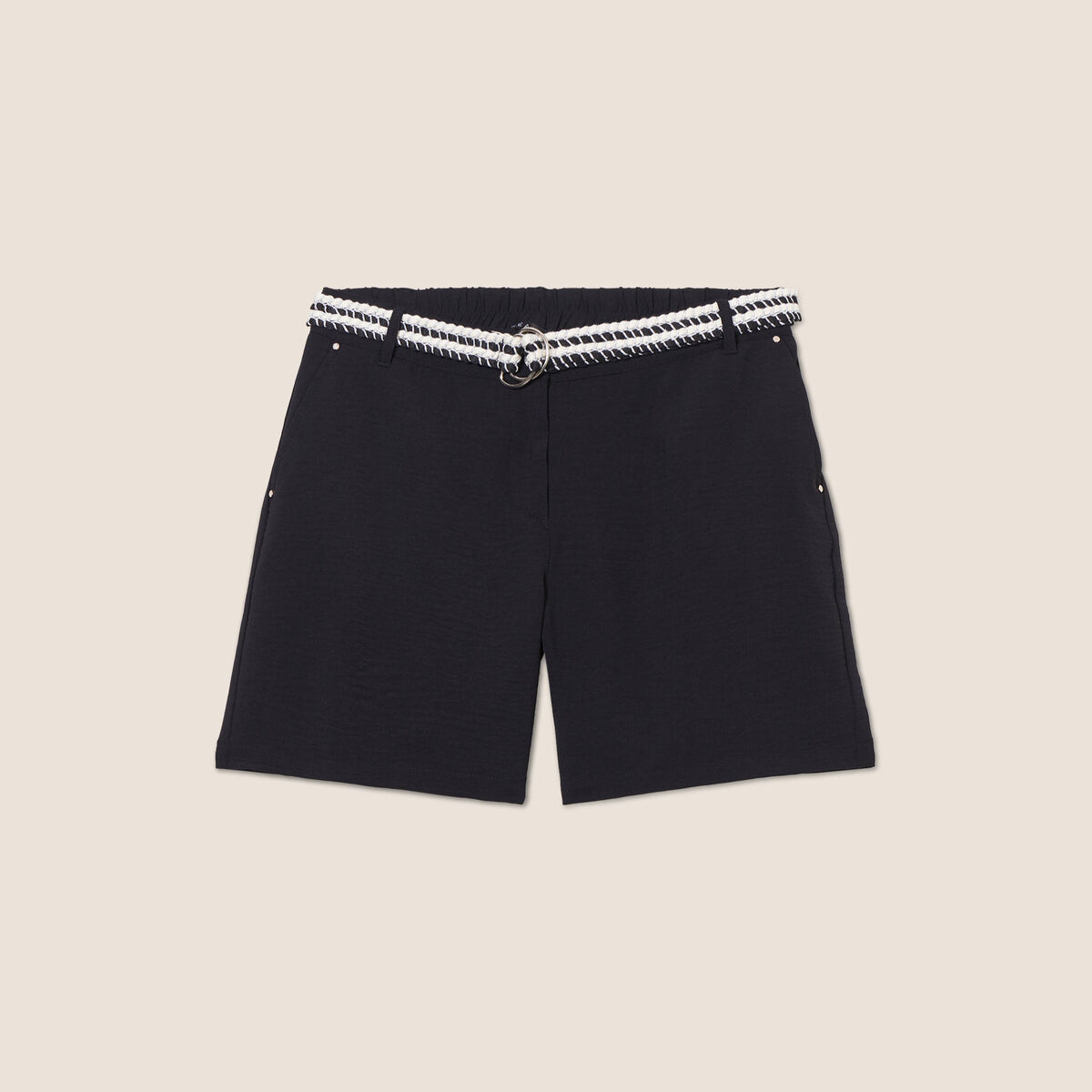 Short fluide taille basse noir femme