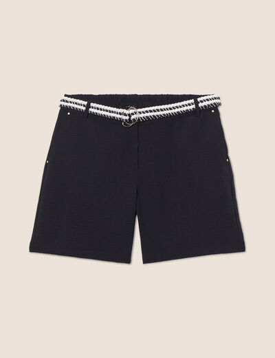 Short fluide taille basse noir femme