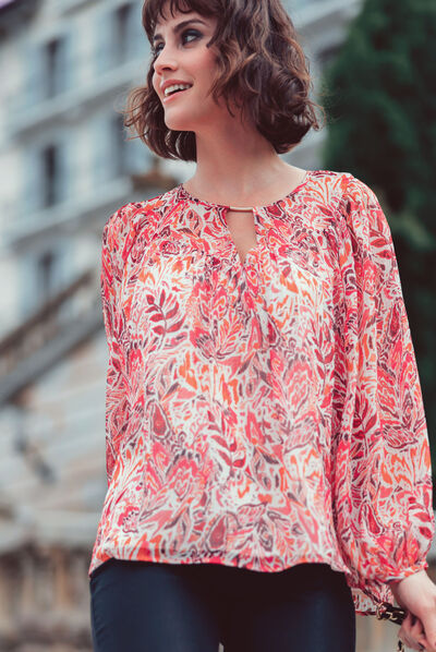 Blouse manches longues rose fushia femme