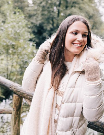 Manteau Femme BP 4874 - Coupe Près Du Corps, Longueur 90 Cm, élastique | Style Casual Avec Broderies étoile