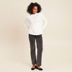 T-shirt manches longues col montant blanc femme