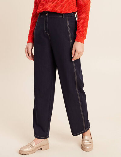 Pantalon coupe barrel denim brut femme