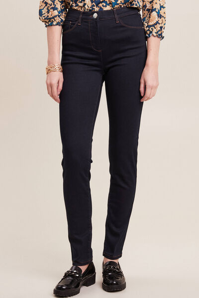 Jean magique ajusté taille standard denim brut femme